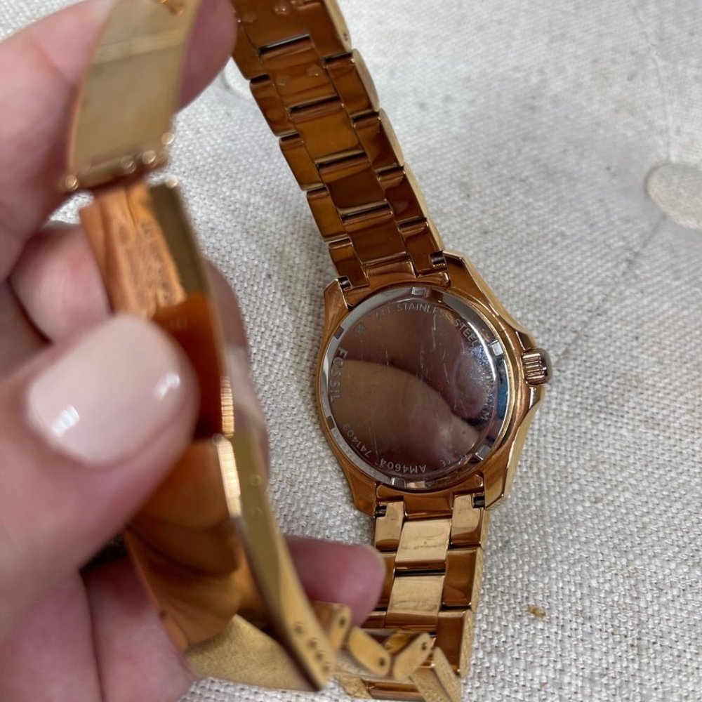 Fossil Cecile Multi-Function Rose Crystal-set Dial Rose Gold-tone Watch - Picture 8 of 9